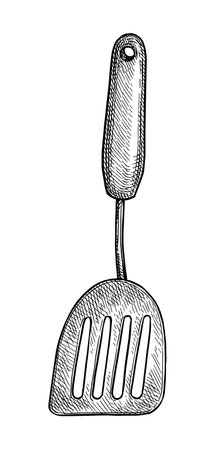 Slotted spatula ink sketch.のイラスト素材