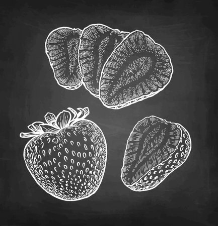 Strawberry chalk sketchのイラスト素材