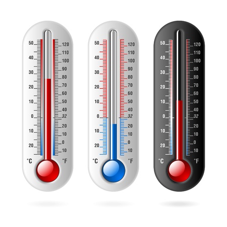 Thermometers. Celsius and Fahrenheit.のイラスト素材
