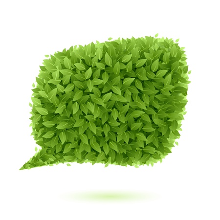 Speech bubble of green leavesのイラスト素材