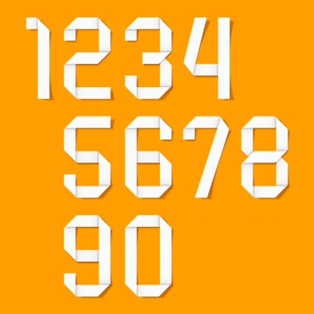 Origami numbers setのイラスト素材