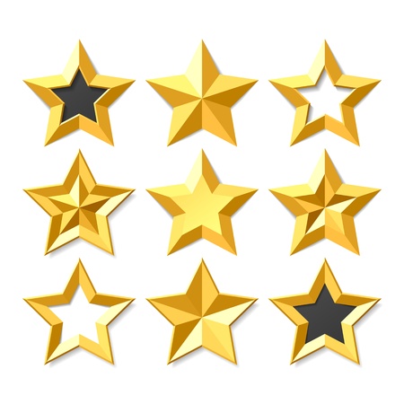 Gold stars setのイラスト素材