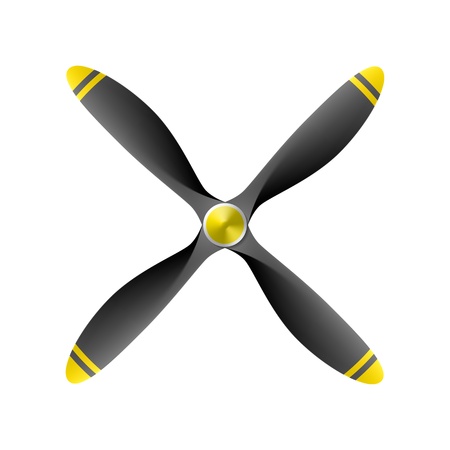 Airplane propeller with 4 bladesのイラスト素材