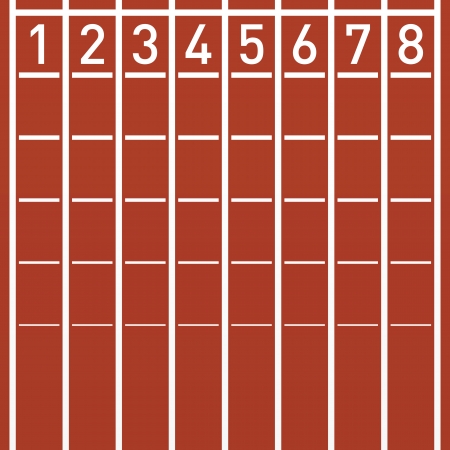 Finish line on running trackのイラスト素材