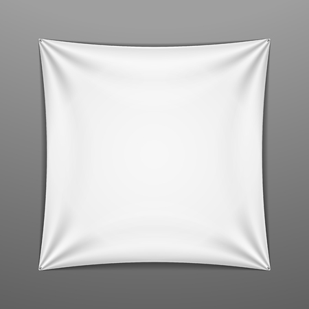 White stretched square shape with foldsのイラスト素材