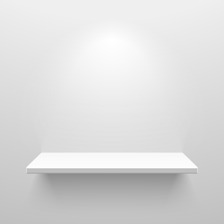 Empty white shelf for exhibitのイラスト素材