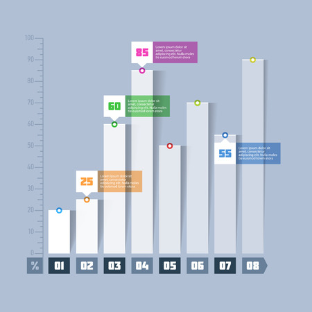 Bar chart, graph infographics elementのイラスト素材