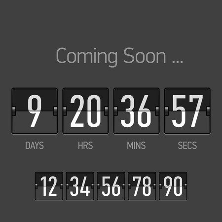 Flip Coming Soon, countdown timer templateのイラスト素材