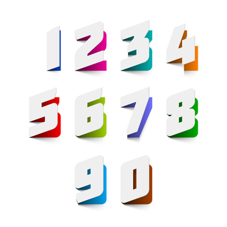 Paper cut numbersのイラスト素材