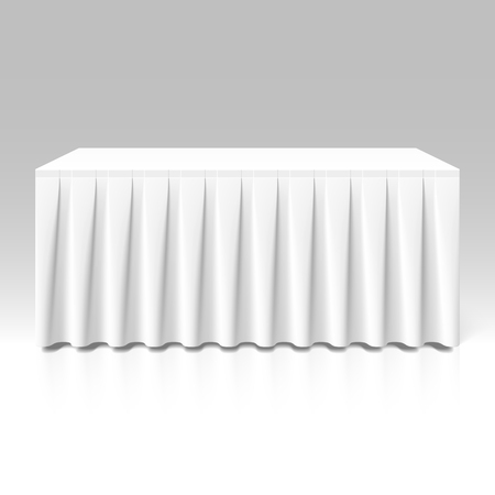 White pleated table-skirtingのイラスト素材
