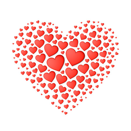 Big red heart from small onesのイラスト素材
