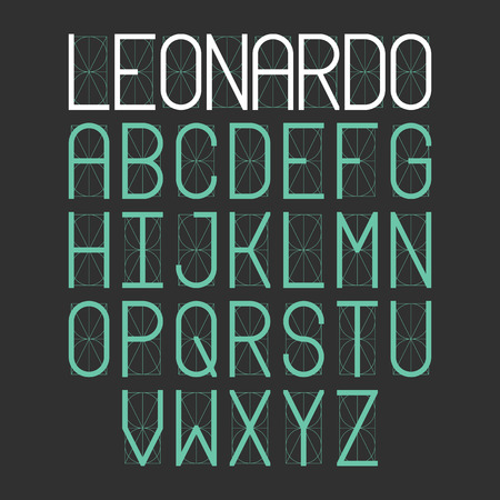 Thin simple font Leonardoのイラスト素材
