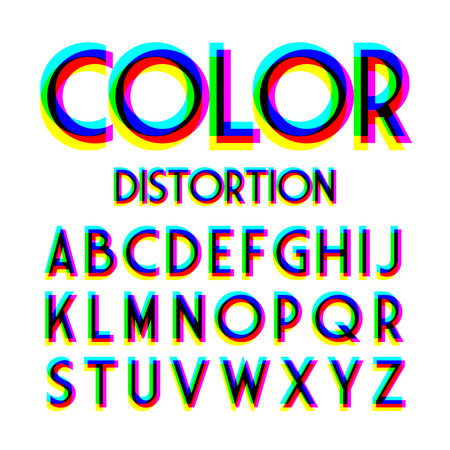 Color distortion alphabetのイラスト素材