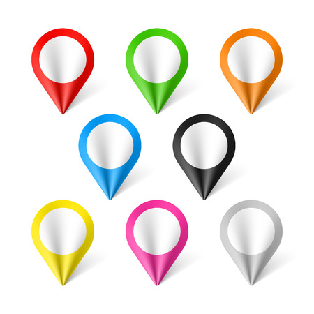 Set of map pointersのイラスト素材