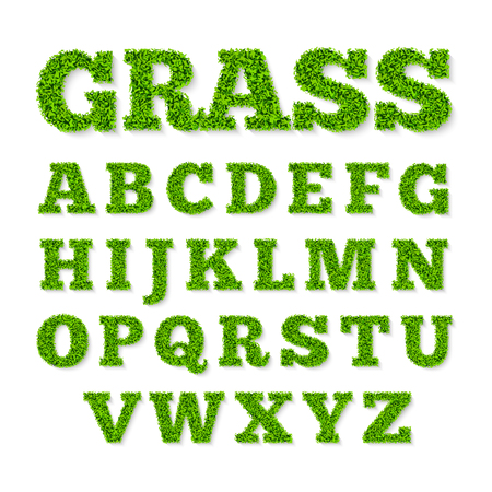 Green grass alphabetのイラスト素材