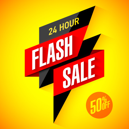 24 hour Flash Sale bannerのイラスト素材