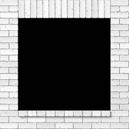 Brick wall with window openingのイラスト素材