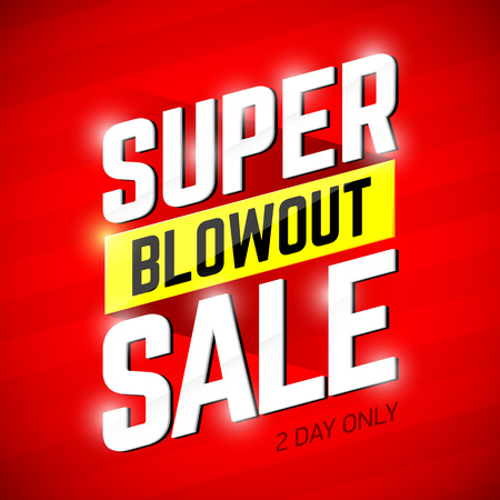Super Blowout Sale banner design. Special offer, big sale, clearance.のイラスト素材
