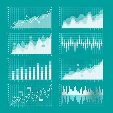 Business charts and graphs infographic elementsのイラスト素材