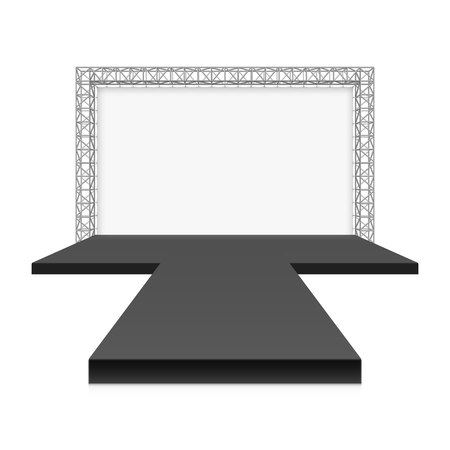 Low Stage with banner, metal truss systemのイラスト素材