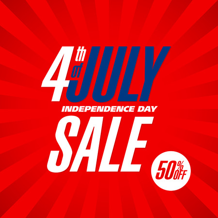 Fourth of July USA Independence day sale banner design templateのイラスト素材