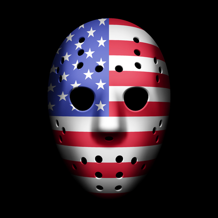 Vintage Goalie Mask with USA flagのイラスト素材