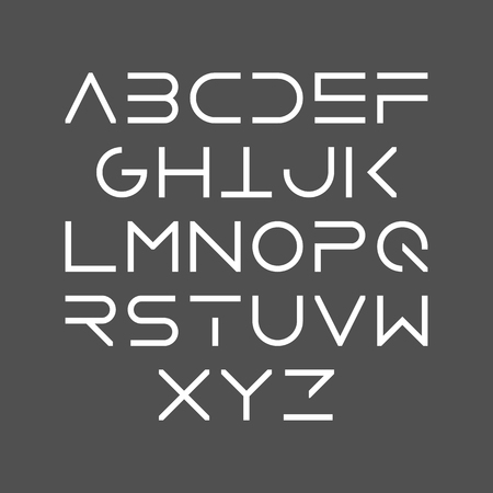 Thin line bold style uppercase modern font, typeface, minimalist style. Latin alphabet letters.