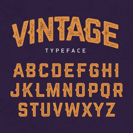 Vintage typeface, retro style fontのイラスト素材