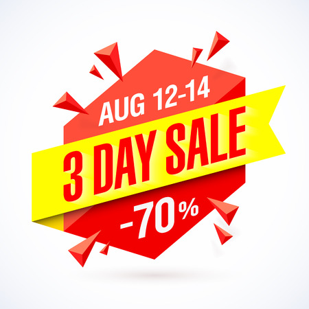 3 Day Sale poster, banner design templateのイラスト素材
