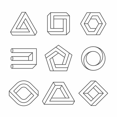 shapes, optical illusion objectsのイラスト素材