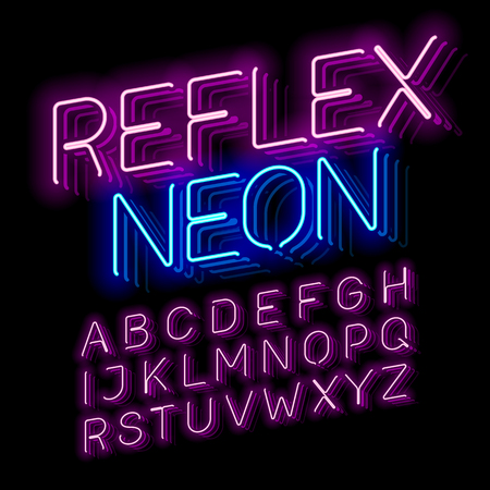 Reflex Neon fontのイラスト素材