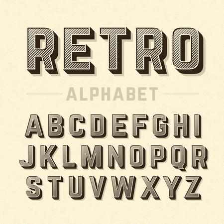 Retro style alphabetのイラスト素材