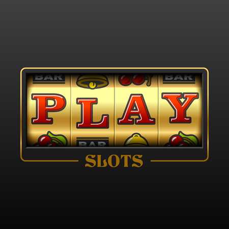 Play slot machine casino bannerのイラスト素材