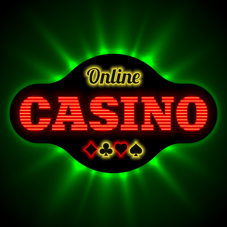Online casino banner with playing card suitのイラスト素材