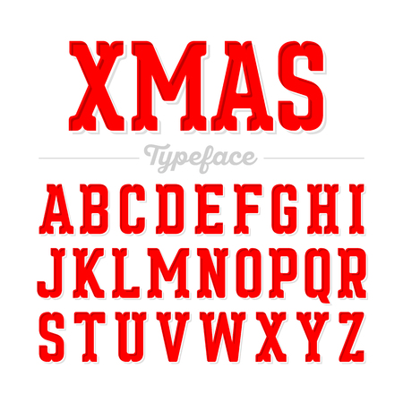 Christmas style font, Xmas typefaceのイラスト素材