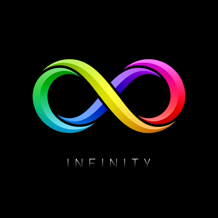Infinity symbol. Limitless bright multicolor signのイラスト素材