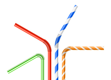 Colorful drinking straws setのイラスト素材