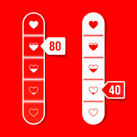 Love meter, Happy Valentines Day celebration conceptのイラスト素材