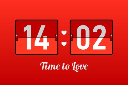 14 February, time to love Valentines Day card design elementのイラスト素材