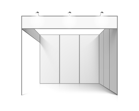 Blank white trade exhibition booth system standのイラスト素材