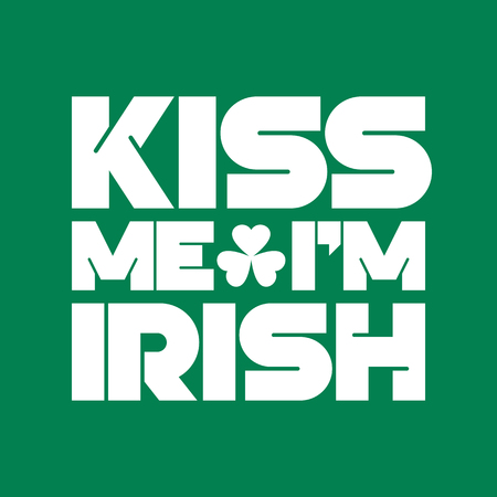 Kiss me I am Irish lettering t-shirt design. Saint Patrick's Day celebrationのイラスト素材