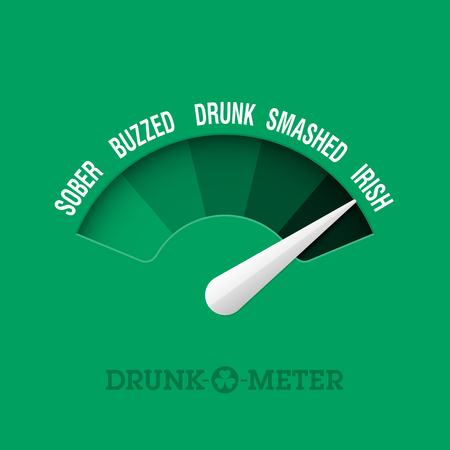 Drunk-O-Meter, 17 March Saint Patrick's Day celebrationのイラスト素材