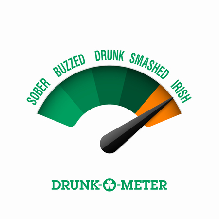Drunk-O-Meter, 17 March Saint Patrick's Day celebrationのイラスト素材