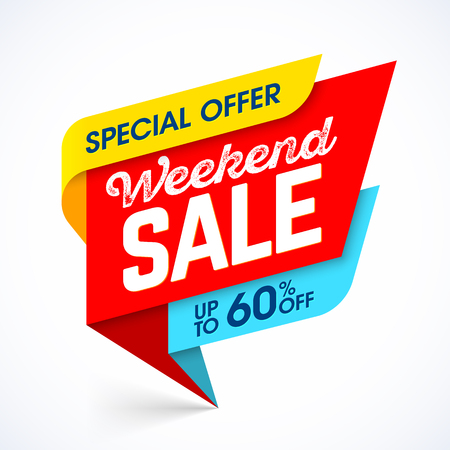 Weekend Sale special offer bannerのイラスト素材