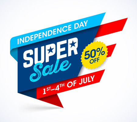USA Independence Day sale banner. Fourth of July celebrationのイラスト素材