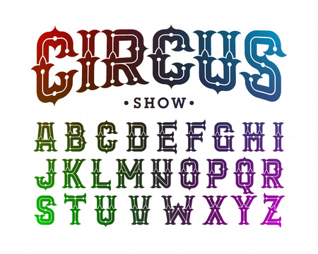 Circus style vintage fontのイラスト素材