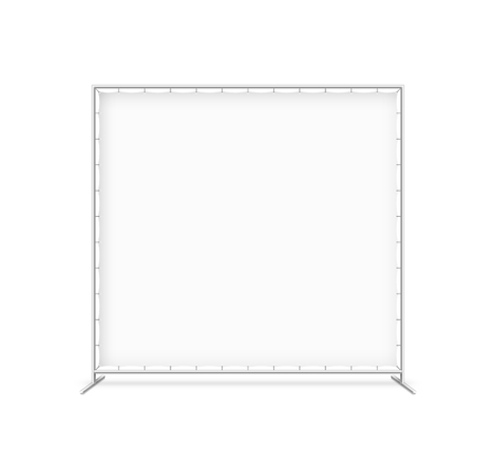 Billet press wall with blank banner, mobile trade show boothのイラスト素材