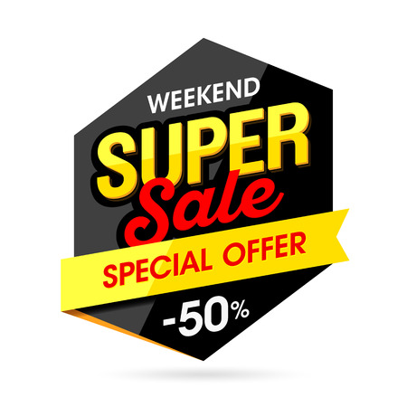 Weekend Super Sale bannerのイラスト素材
