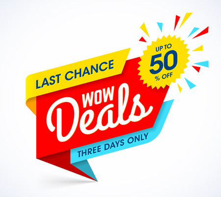 WOW Deals sale banner designのイラスト素材