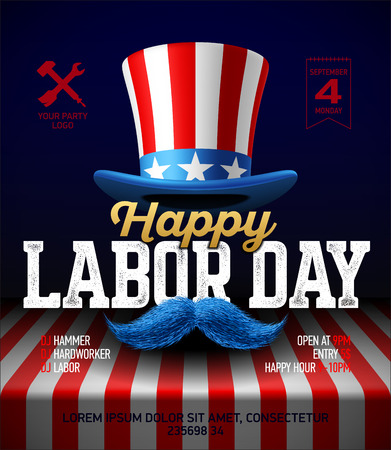 Happy Labor Day party poster templateのイラスト素材